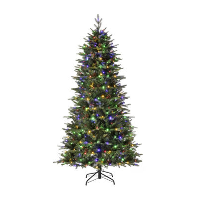 Glitzhome 7 Foot Pre-Lit Fir Christmas Tree