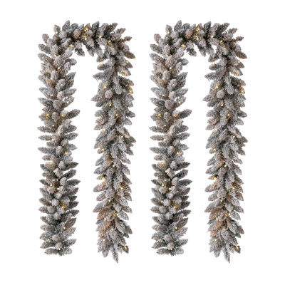 Glitzhome 2pk Pre-Lit Indoor Christmas Garland