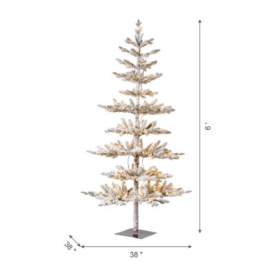 Glitzhome 6 Foot Pre-Lit Pine Christmas Tree