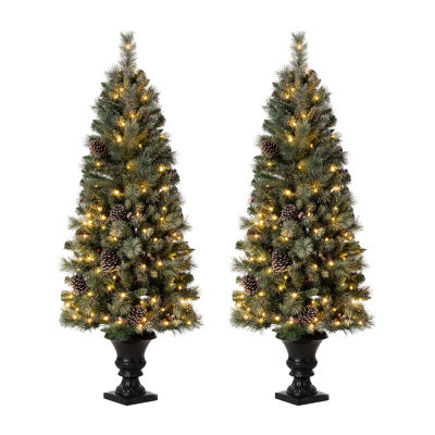 Glitzhome 5 Foot Pre-Lit Pine Christmas Tree