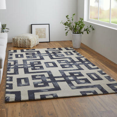 Weave And Wander Marengo Geometric Hand Tufted Indoor Rectangular Accent Rug