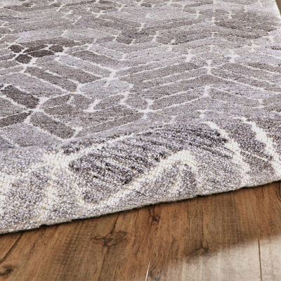 Weave And Wander Palatez Geometric Hand Tufted Indoor Round Area Rug