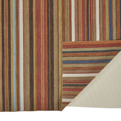 Weave And Wander Naida Striped Flatweave Reversible Indoor Rectangular  Accent Rug