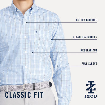 IZOD Performance Comfort Mens Classic Fit Long Sleeve Plaid Button-Down  Shirt - JCPenney