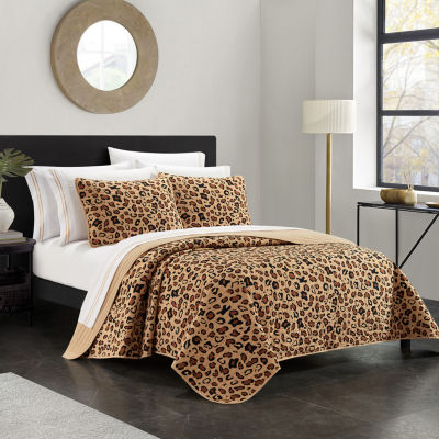 Chic Home Wild Cheeta Reversible Quilt Set