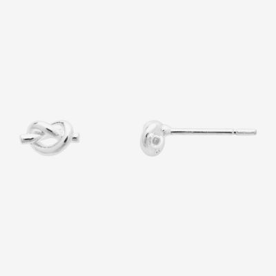 Sterling Silver 4mm Knot Earring Studs