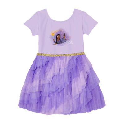 Disney Collection Little & Big Girls Short Sleeve Princess Wish Tutu Dress