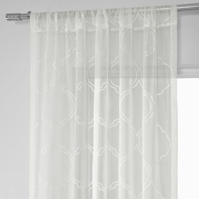 Exclusive Fabrics & Furnishing Florentina Rod Pocket Embroidered Sheer Single Curtain Panels