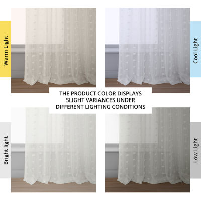 Exclusive Fabrics & Furnishing Patterned Linen Rod Pocket Sheer Single Curtain Panels