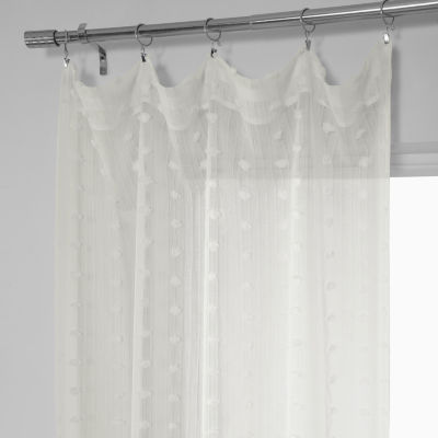 Exclusive Fabrics & Furnishing Patterned Linen Sheer Rod Pocket Single Curtain Panel