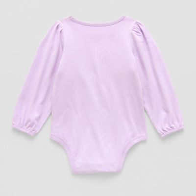 Okie Dokie Baby Girls Round Neck Long Sleeve Bodysuit
