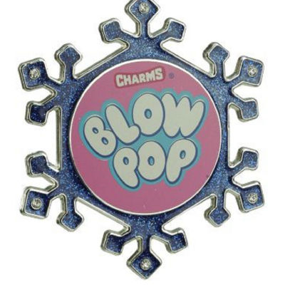3.25'' Blue and Pink Candy Logo Snowflake Christmas Ornament