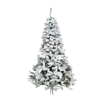 Northlight Flocked Unlit 7 1/2 Foot Pine Christmas Tree