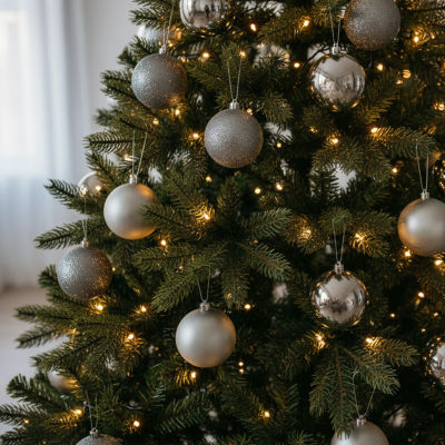 Northlight Gray 4-Finish Ball 12-pc. Christmas Ornament