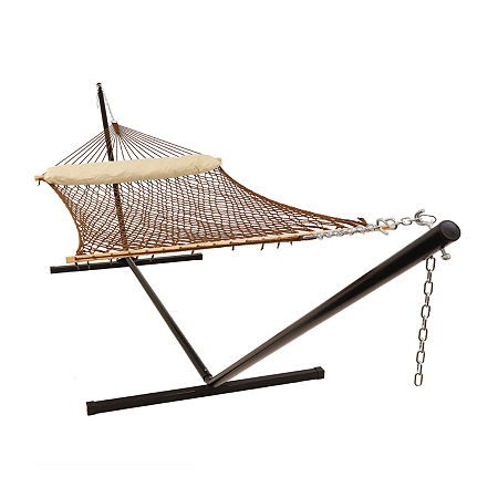 Asstd National Brand 15' Rope Hammock With Stand Brown In Brown