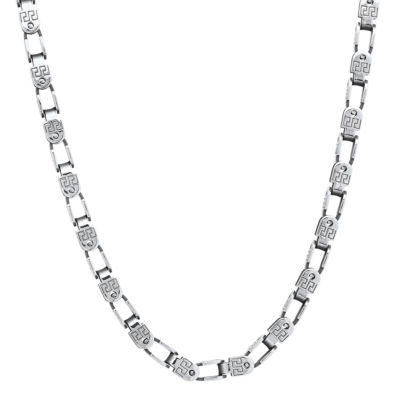 Steeltime Stainless Steel 24 Inch Solid Link Chain Necklace