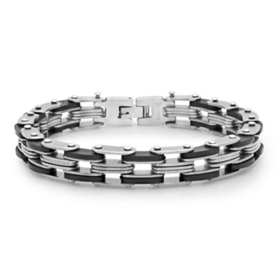 Steeltime Mens Stainless Steel Solid Hypoallergenic 8 Inch Link Bracelet