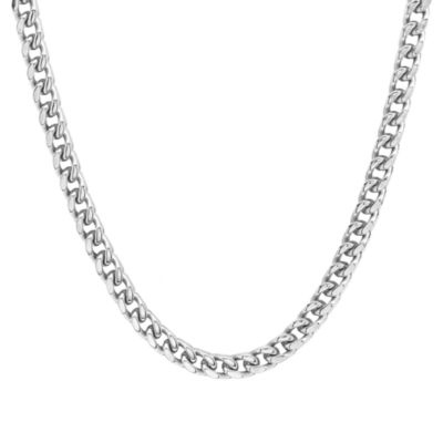 Steeltime Stainless Steel 24 Inch Semisolid Box Chain Necklace