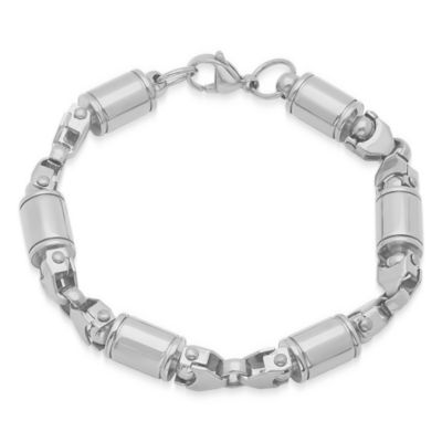 Steeltime Stainless Steel 8 1/2 Inch Solid Link Chain Bracelet