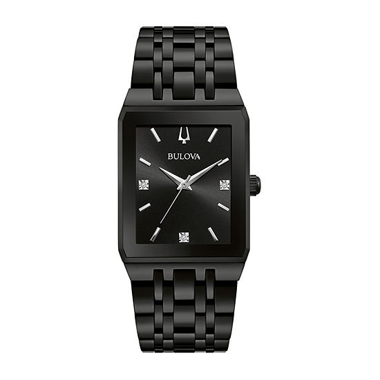 Bulova JCPenney Exclusive Mens Diamond Accent Black Stainless Steel Bracelet Watch-98d164