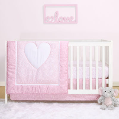 The Peanutshell Hearts 3-pc. Crib Bedding Set