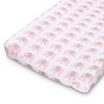 The Peanutshell Pink/Grey Elephants/Pink Hearts 2-pc. Changing Pad Cover
