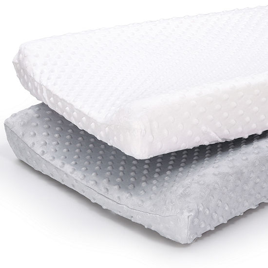 The Peanutshell Grey/White Minky Dot 2-pc. Changing Pad Cover