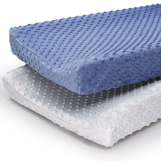 The Peanutshell Navy/Grey Minky Dot 2-pc. Changing Pad Cover
