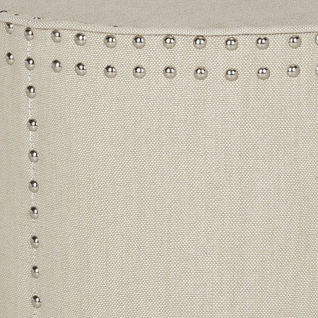 Paula Ottoman W/Nailhead Trim, One Size, Beige