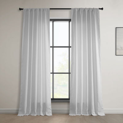 Exclusive Fabrics & Furnishing Euro Linen Light-Filtering Rod Pocket Back Tab Single Curtain Panel