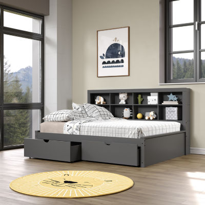 Bookcase Full Daybed with Dual Underbed Drawers