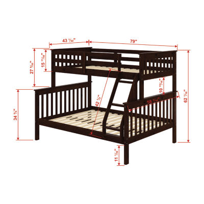 Alton Mission Twin over Full Bunkbed with Attached Ladder