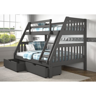 Austin Mission Twin over Full Bunk Bed with Dual Underbed Drawers