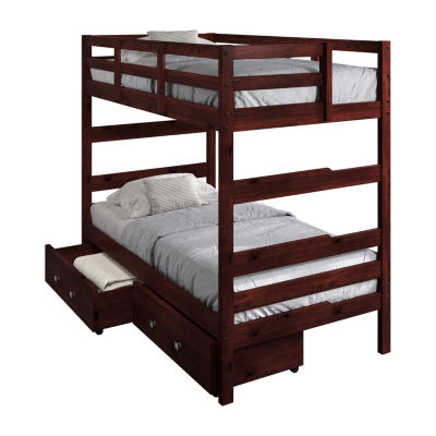 Promo Shaker Twin over Twin Bunkbed with Dual Underbed Drawers