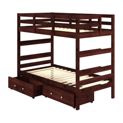 Promo Shaker Twin over Twin Bunkbed with Dual Underbed Drawers