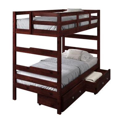 Promo Shaker Twin over Twin Bunkbed with Dual Underbed Drawers