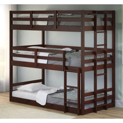 Triple Twin Bunk Bed, Color Dk Brown JCPenney