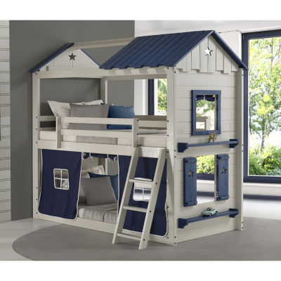 Star Gazer Twin over Twin Bunkbed with Blue Tent