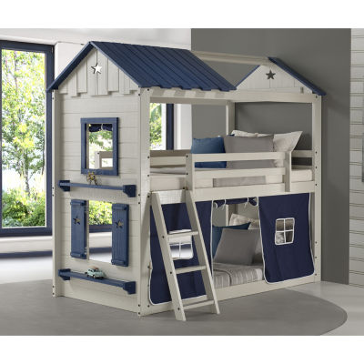 Star Gazer Twin over Twin Bunkbed with Blue Tent