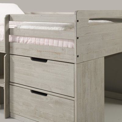 Handles Twin Low Loft Bed with Storage