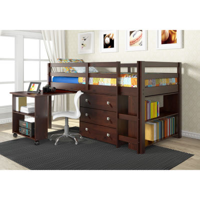 Pull Out Study Twin Low Loft Bed