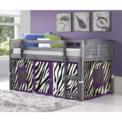 Louver Low Loft Bed With Zebra Tent Kit