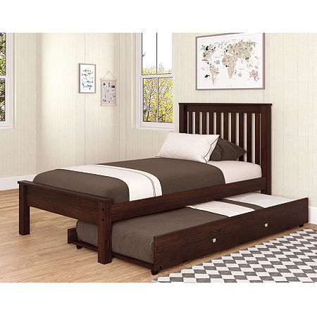 Contempo Twin Bed With Trundle, One Size, Brown