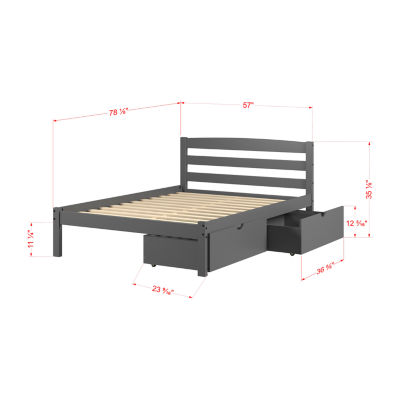 Econo Modern Full Bed with Dual Underbed Drawers