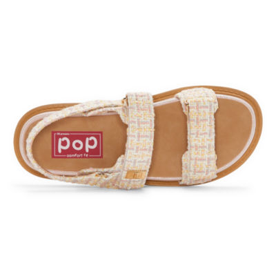Pop Signals Womens Adjustable Strap Footbed Sandals