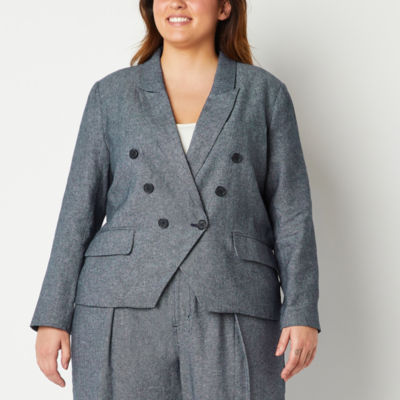 Ryegrass Womens Regular Fit Double Breasted Blazer-Plus