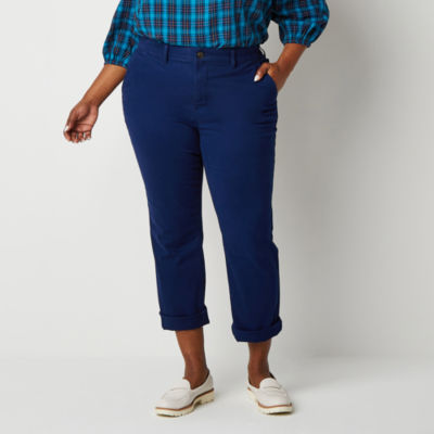 St. John's Bay Women's Relaxed Fit Girl Friend Chino Pant