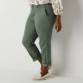 St. John's Bay Plus Women's Relaxed Fit Girl Friend Chino Pant - JCPenney
