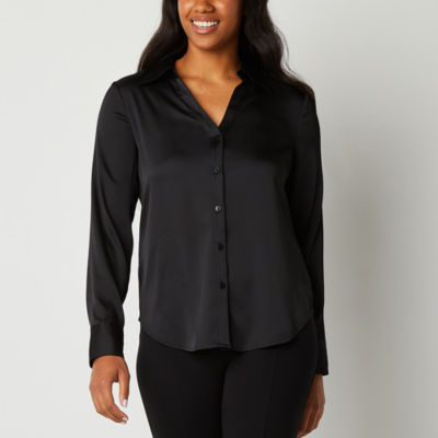 Worthington Womens Long Sleeve Regular Fit Button-Down Shirt