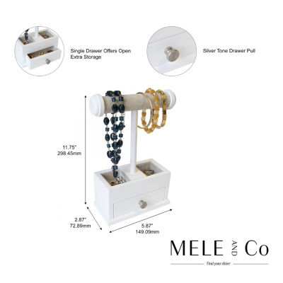 Mele And Co Mini Ivy White Jewelry Box